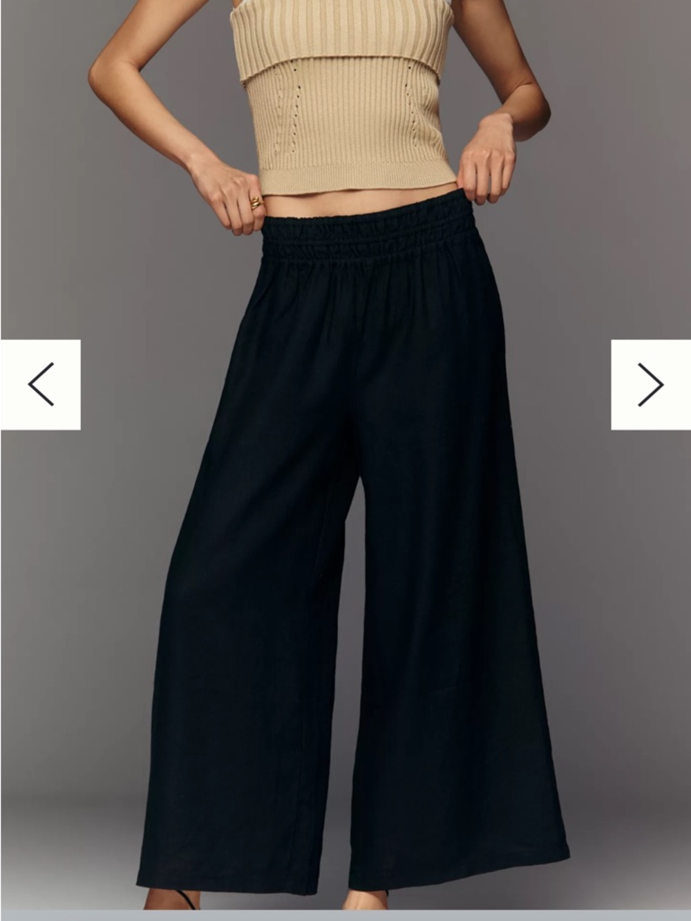 Anthropologie Black Wide-Leg Pants